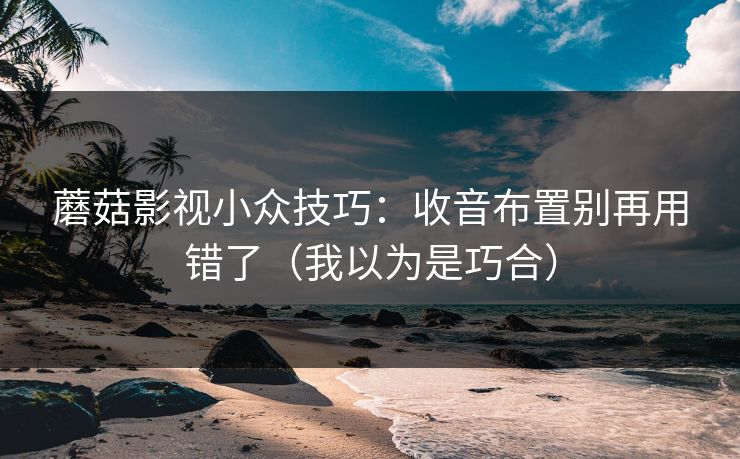 蘑菇影视小众技巧：收音布置别再用错了（我以为是巧合）