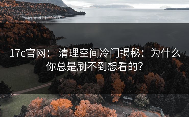 17c官网: 清理空间冷门揭秘:为什么你总是刷不到想看的? 17c官网: 清理空间冷门揭秘:为什么你总是刷不到想看的?